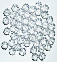 50 9mm Transparent Crystal Glass Daisy Beads